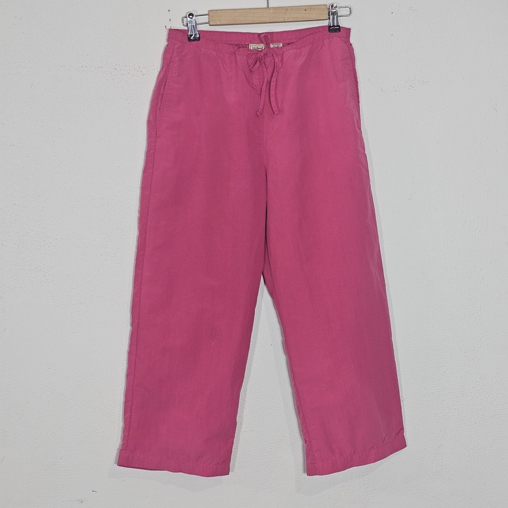 Vintage L.L Bean Fuchsia Pink Nylon Track Wind Pants Womens S/M Regular Gorpcore